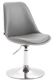Sedia da pranzo MAVERICK in similpelle grigio,cromo