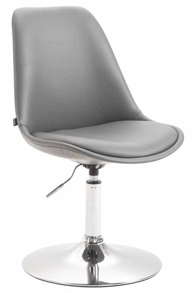 Sedia da pranzo MAVERICK in similpelle grigio,cromo