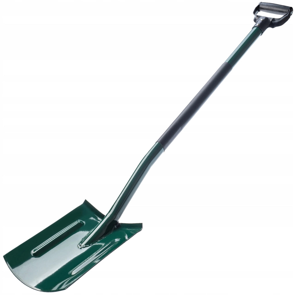 Pala dritta KADAX da giardino, 118 cm, in metallo, ergonomica e robusta.