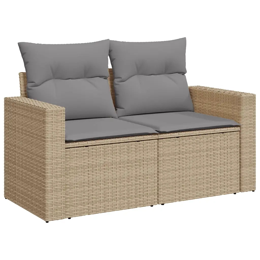 Set Divano da Giardino 6 pz con Cuscini Beige in Polyrattan 3327809