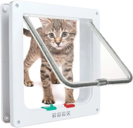 Porta per Gatti e Cani con Chiusura Magnetica a 4 Vie - Installazione Facile con Struttura Telescopica