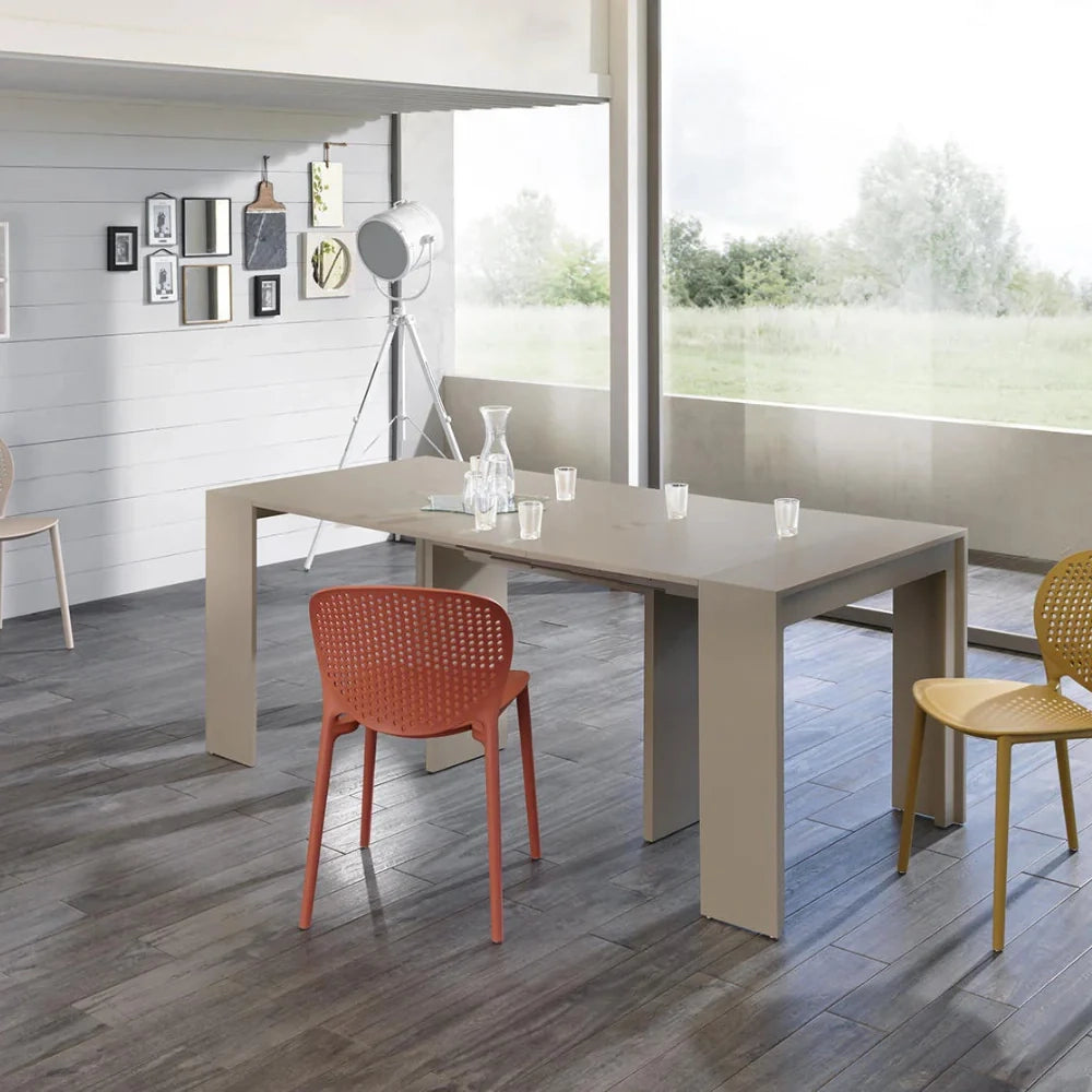 Consolle allungabile salvaspazio tortora Nivara 42,5-302,5x90 cm fino a 12 posti | Duzzle