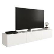 Barzago, Mobile Porta tv un Ripiano, 180x32x30h cm Bianco
