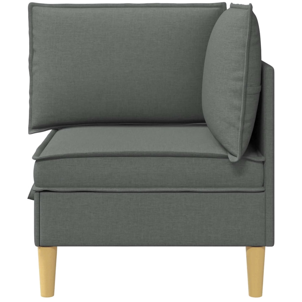 Divano ad Angolo con Storage Grigio Scuro Tessuto