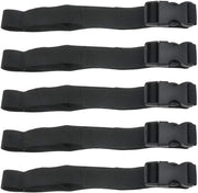 Set di cinti in nylon - Cinture di fissaggio Gespen - Fissaggio di bagagli - Chiusura veloce regolabile - 5 pezzi 120 cm - Nero