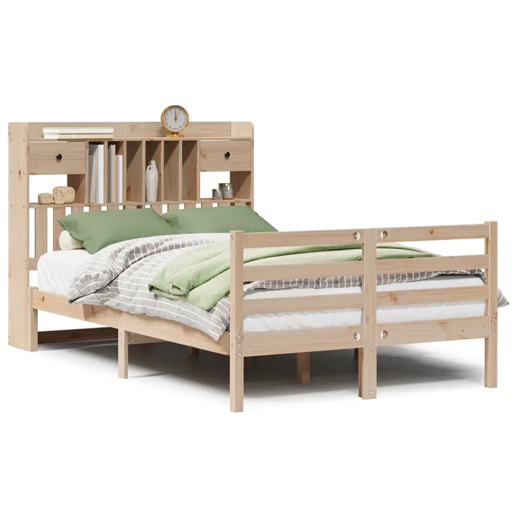 Letto Libreria senza Materasso 135x190 cm in Legno di Pino 3321928