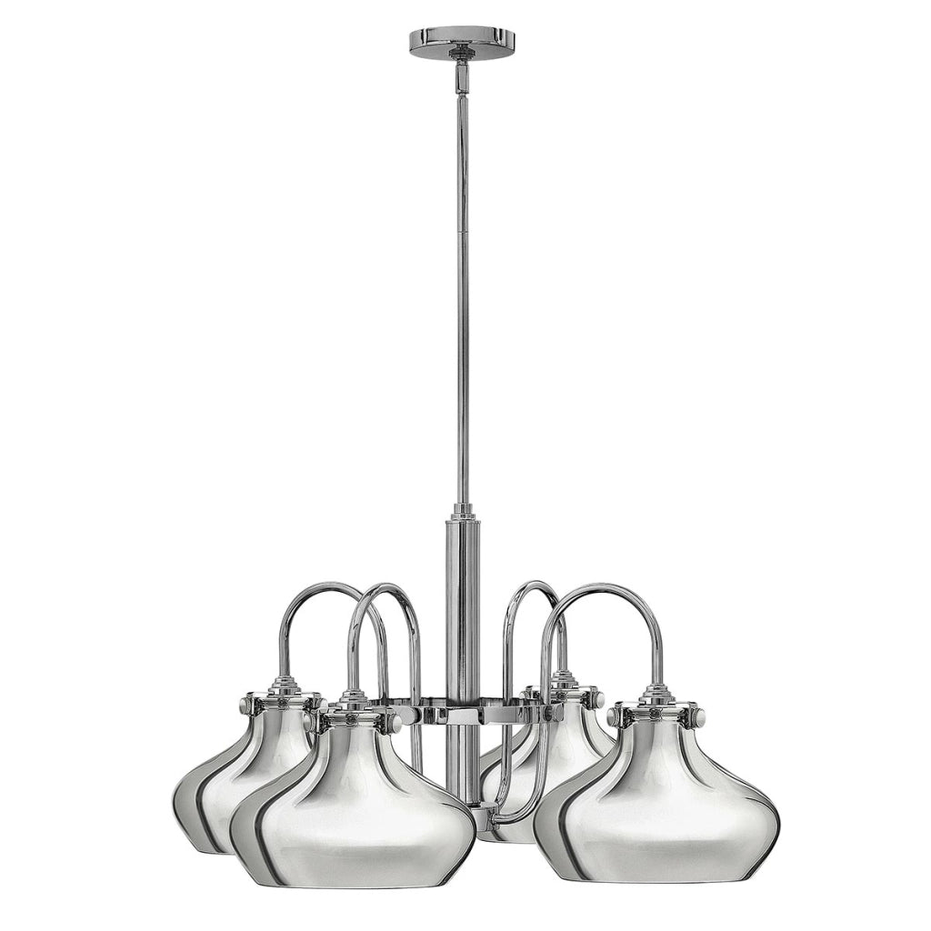 Lampadario Congress Hinkley in metallo cromo 4xE27