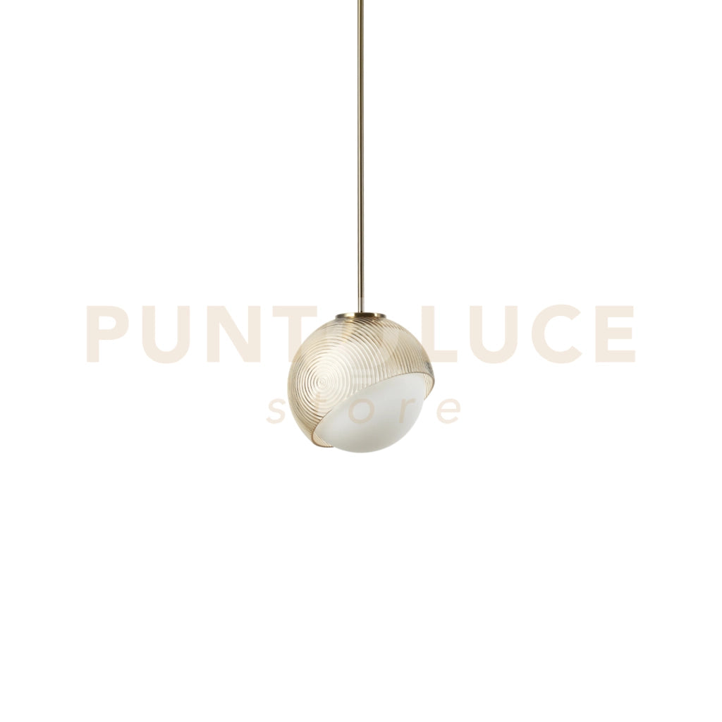 BLOOM LAMPADARIO A SOSPENSIONE 1 LUCE ATTACCO E27 LAMPADINA INCLUSA L.17CM OTTONE