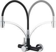 Wandkraan per cucina - Installazione facile - Acciaio inox nero - 1 pezzo