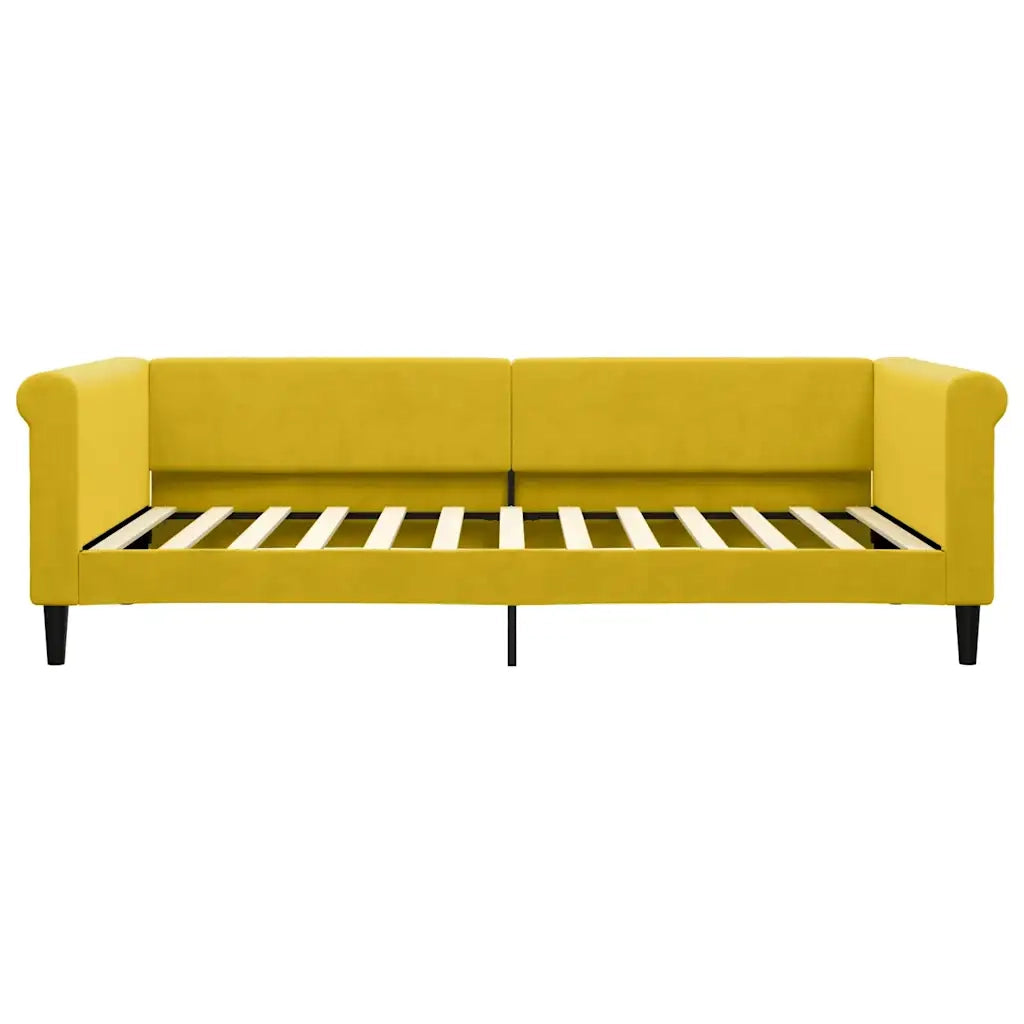 Divano Letto Estraibile con Cassetti Giallo 100x200cm Velluto 3197831