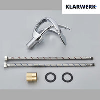 NAVIS |Rubinetto da bagno a cascata di design, rubinetto da bagno cromato lucido|in acciaio inossidabile premium per lavandino|Miscelatore  2 attacchi