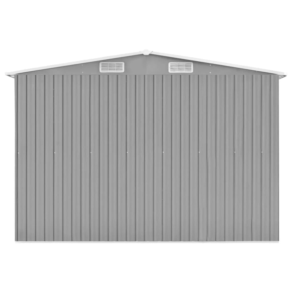 Casetta da giardino cabina ripostiglio casetta da esterno robusta casetta per attrezzi 257 x 779 x 181 cm acciaio zincato grigio 02_0022233