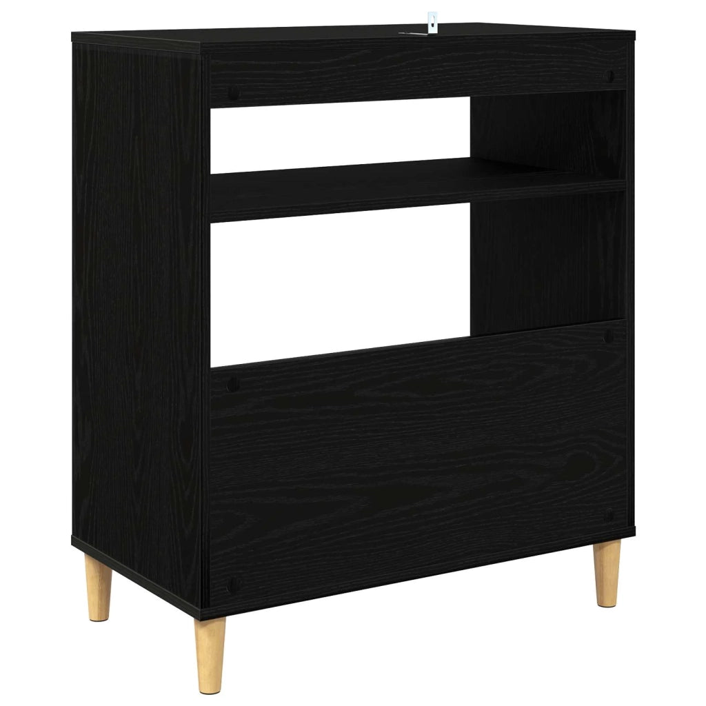 Supporto per giradischi Rovere Nero 71 x 39,5 x 83 cm 8012891