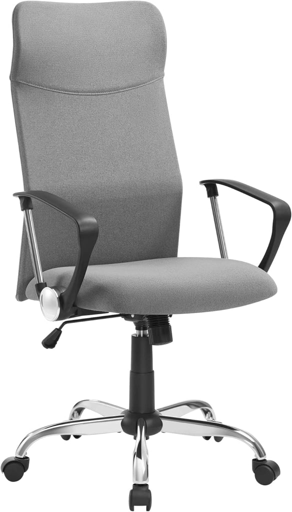 SONGMICS Sedia da Ufficio, Sedia da Scrivania Ergonomica, Girevole, Seduta Imbottito, Regolabile in Altezza e Inclinabile, Portata di 120 kg, Nero OBN034B01