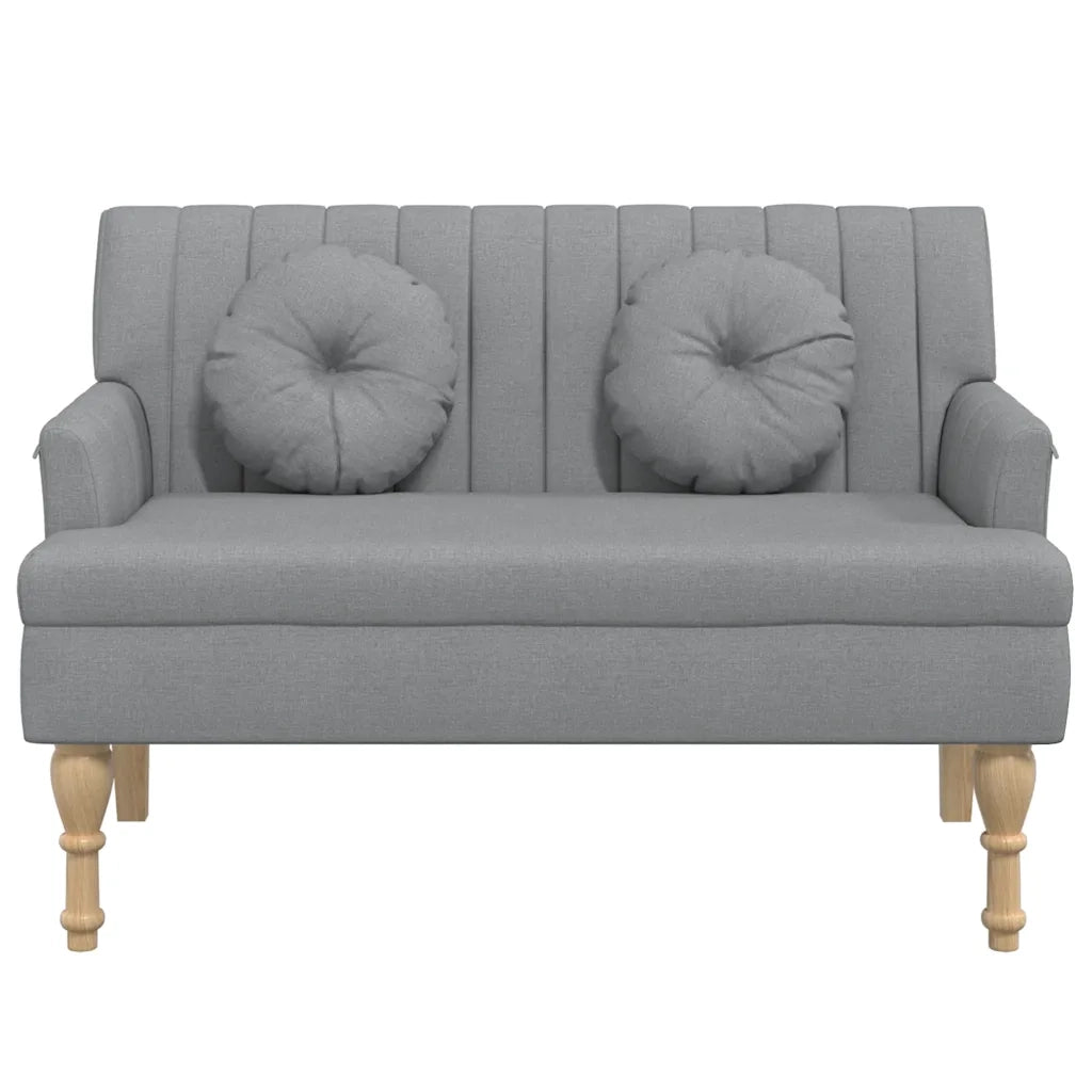 Panca con Cuscini Grigio Chiaro 113x64,5x75,5 cm in Tessuto CFW5525729