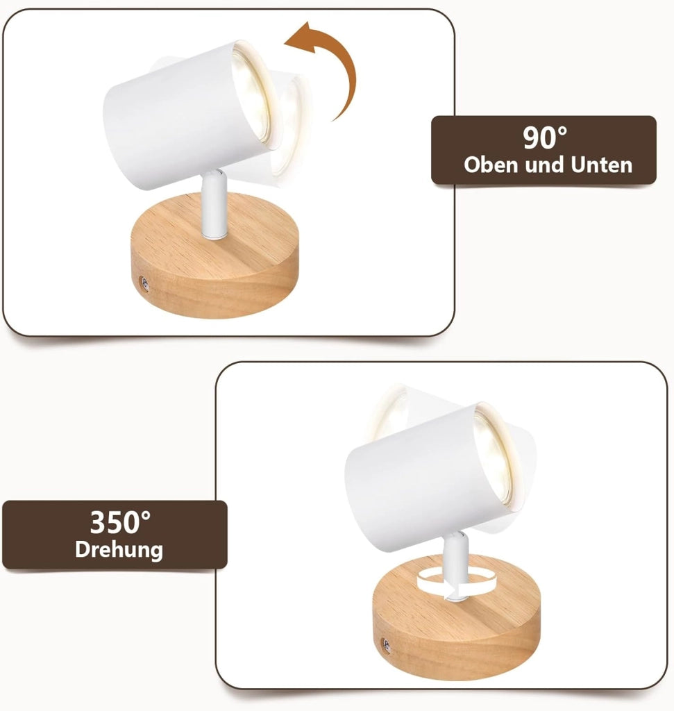 ZMH Faretto da soffitto 1 fiamma GU10 girevoli 350° per corridoio