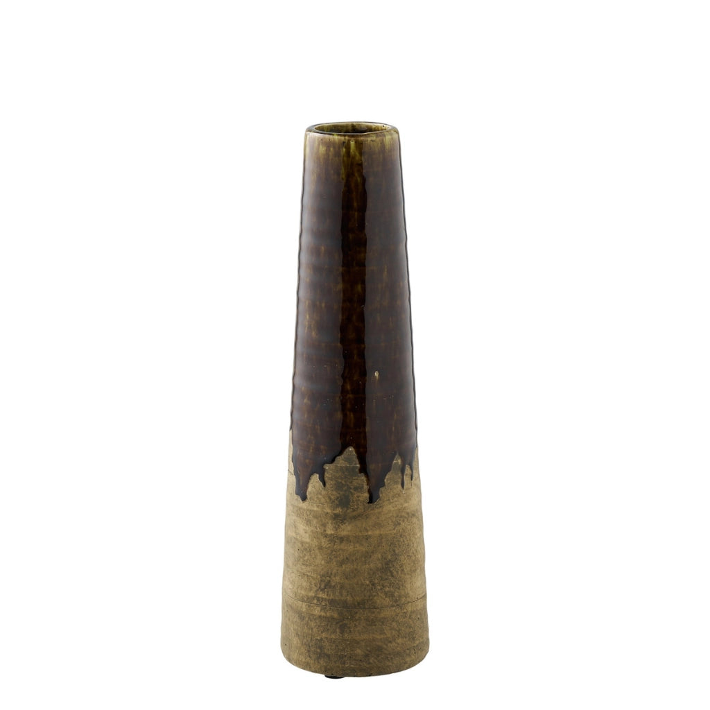 Vaso Decorativo Ribe, Marrone, Ceramica, 11x11x39 cm