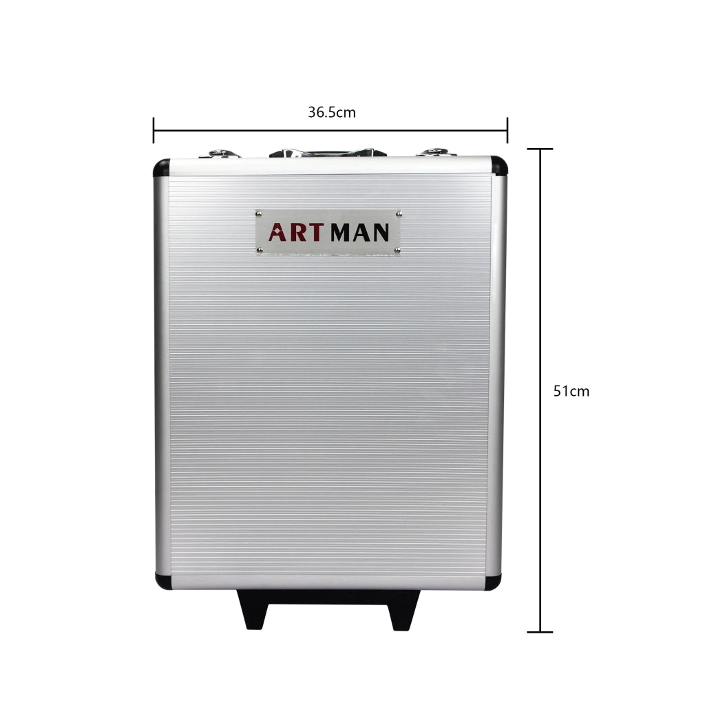 Carrello portautensili con 4 cassetti e vani; per garage e casa; in plastica e alluminio; argento; 41.5×24.0×54.5 cm