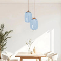 Lampada Led Da Soffitto Pensile Di Vetro Blu App443-cp