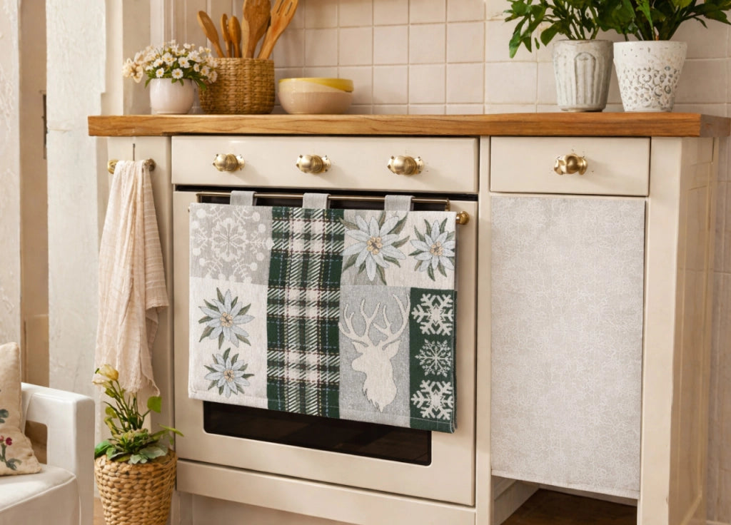 Copriforno Cucina Universale Cinigliato Copertura Decorazione Forno Edelweiss - Copriforno - Verde