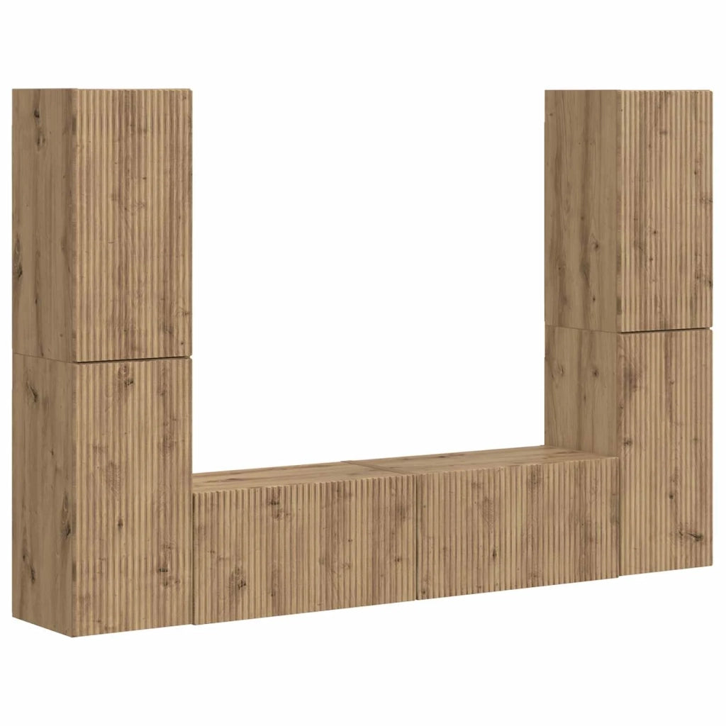 Set mobile TV 6 pcs Rovere artigianale Legno multistrato