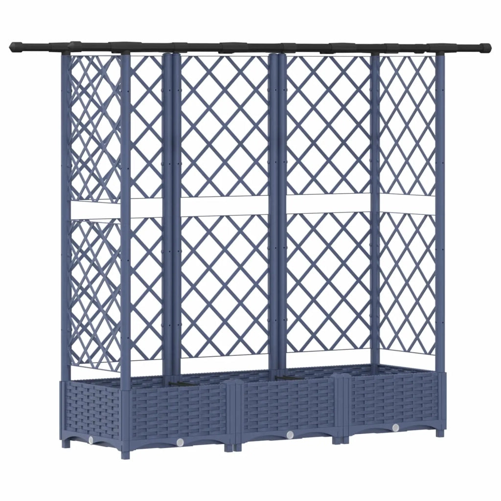 Letto Rialzato con Griglia e Tetto Grigio 164 x 40 x 123 cm PP 42032570