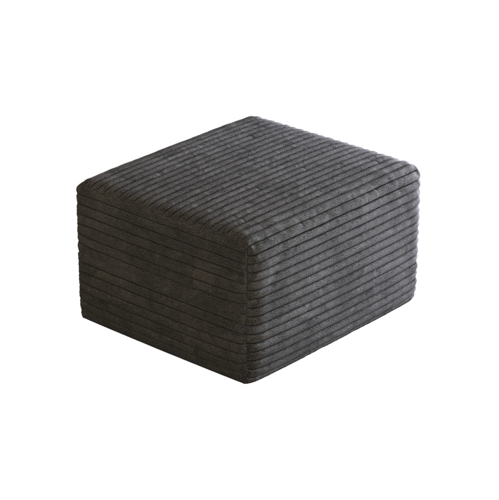 POUF in tessuto grigio scuro, imbottitura in schiuma elastica, 72 cm