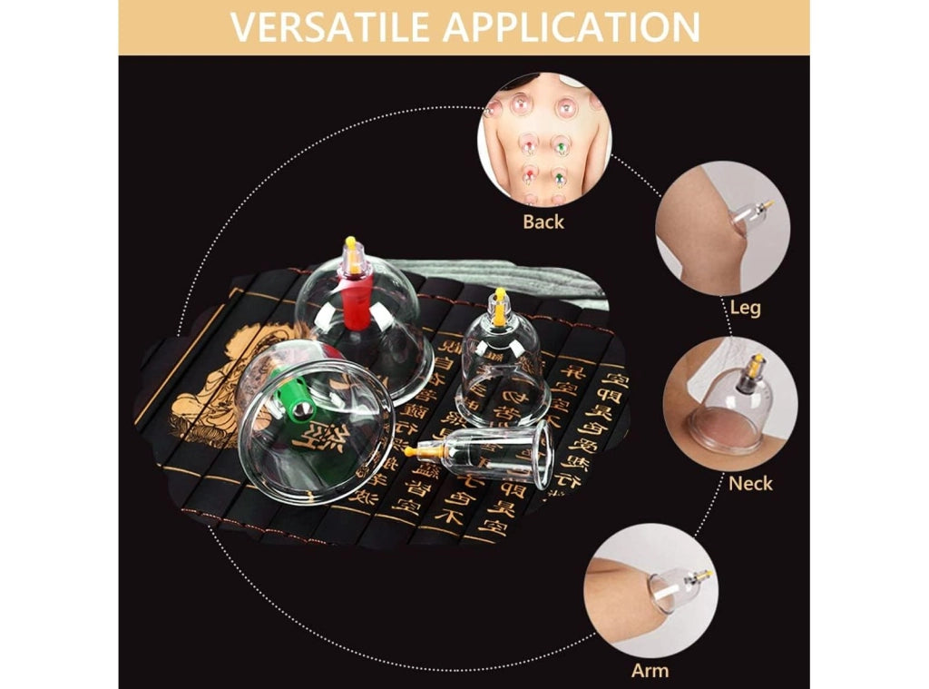 Kit 12 Pezzi Coppettazione per Massaggio con Ventose Sottovuoto con Coppette Soluzione per la Salute e il Benessere