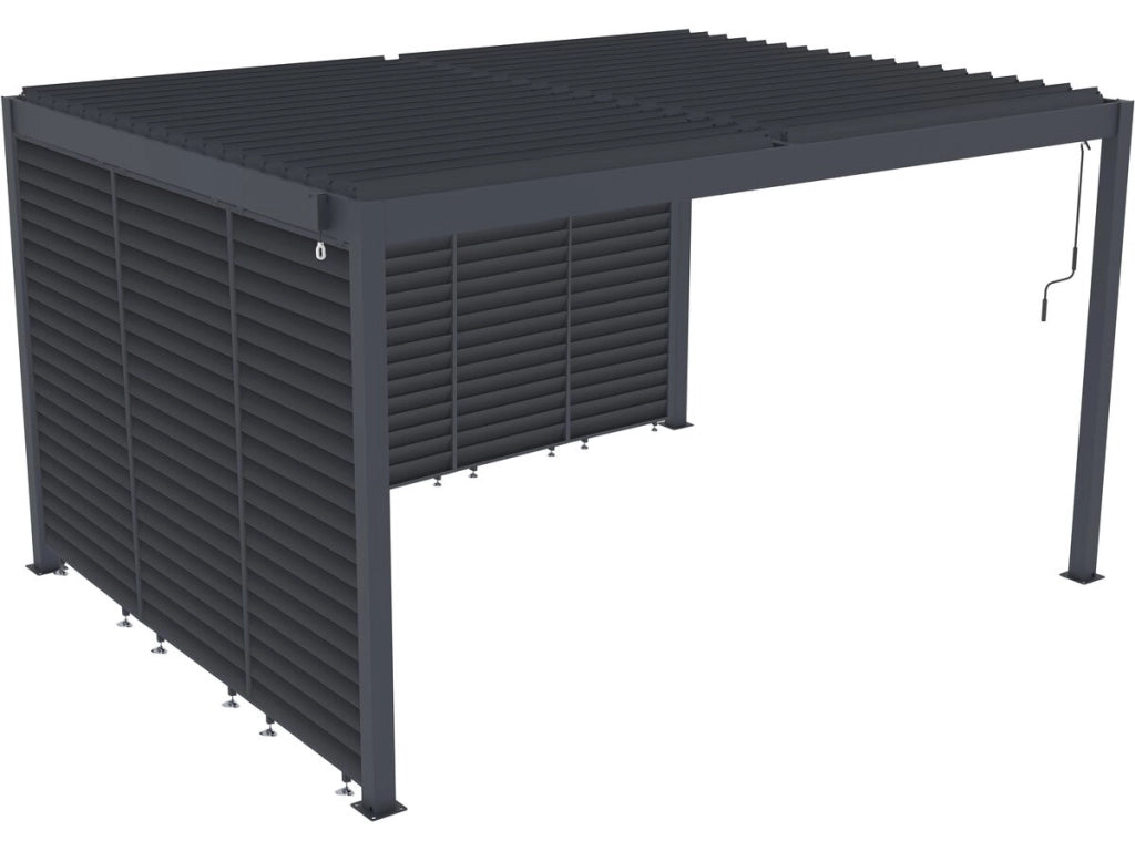 Pergola bioclimatica con 7 lamelle in alluminio "Windsor" - 3 x 4 m - Grigio