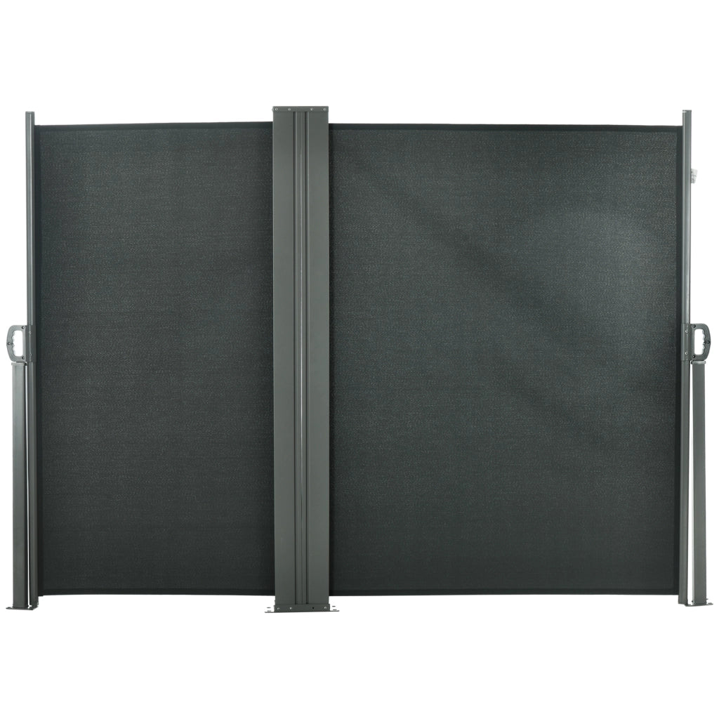Divisore da Giardino in Poliestere e Metallo Regolabile ¨C zephmum ¨C Grigio 600x180 cm