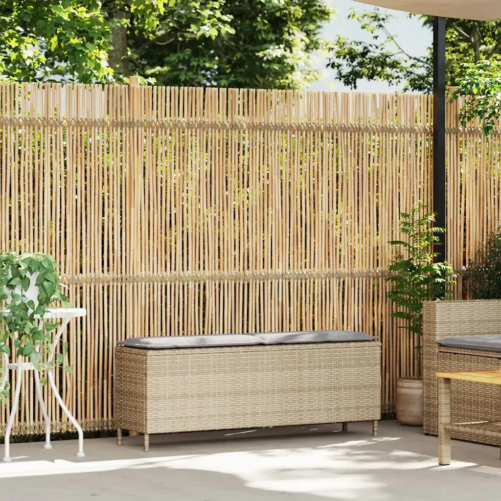 Panca da Giardino con Cuscino Beige 110x30x40,5cm in Polyrattan 4104157