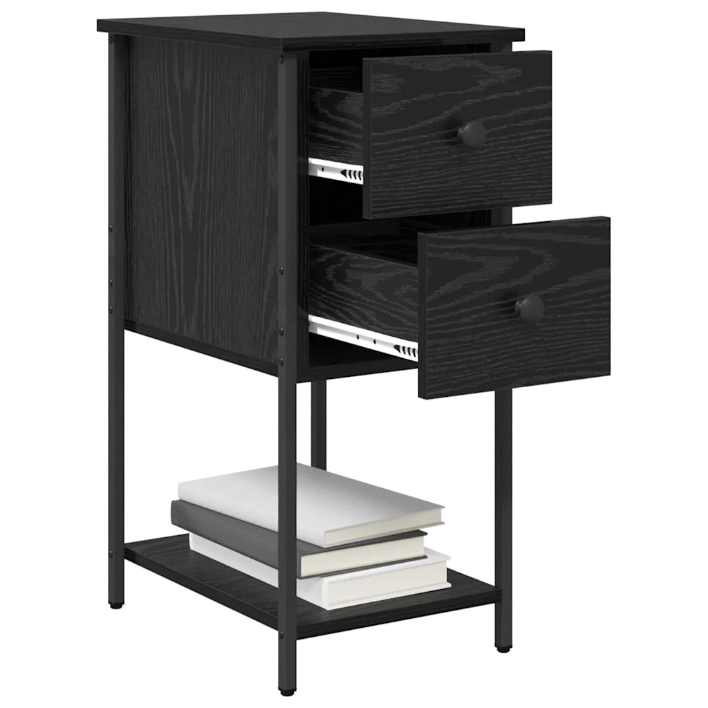 Armadio da Notte Rovere nero 32 x 42 x 70 cm Legno multistrato 871289
