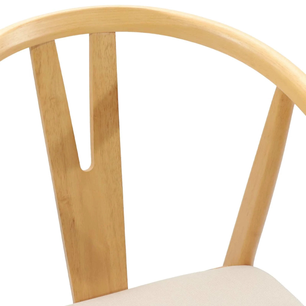 Sedia da pranzo 2 pcs Naturale e chiaro Legno di gomma solido