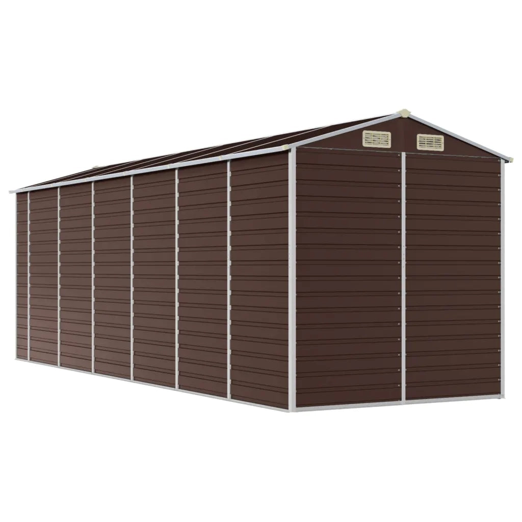 Casetta da giardino marrone 191x555x198 cm in acciaio zincato 3188269