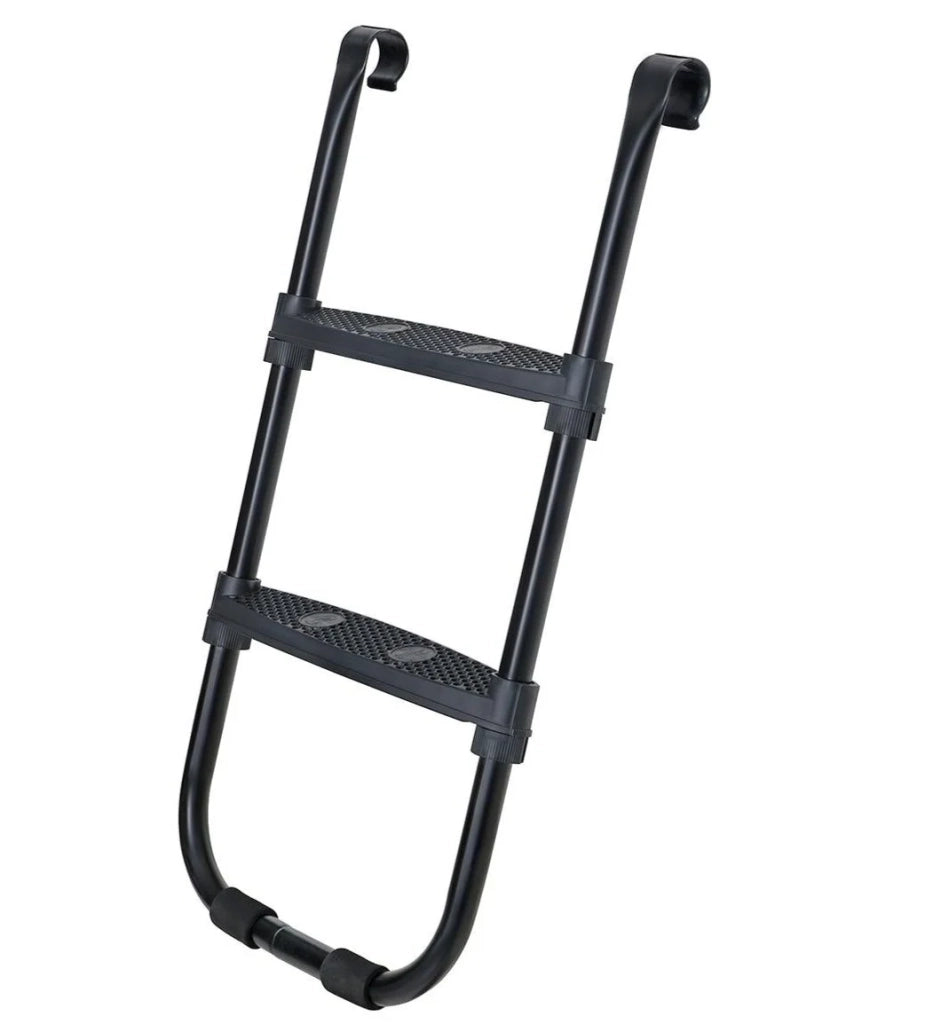 Scaletta per trampolino antiscivolo altezza 76 cm con struttura in metallo e gradini larghi neri 12_0001970