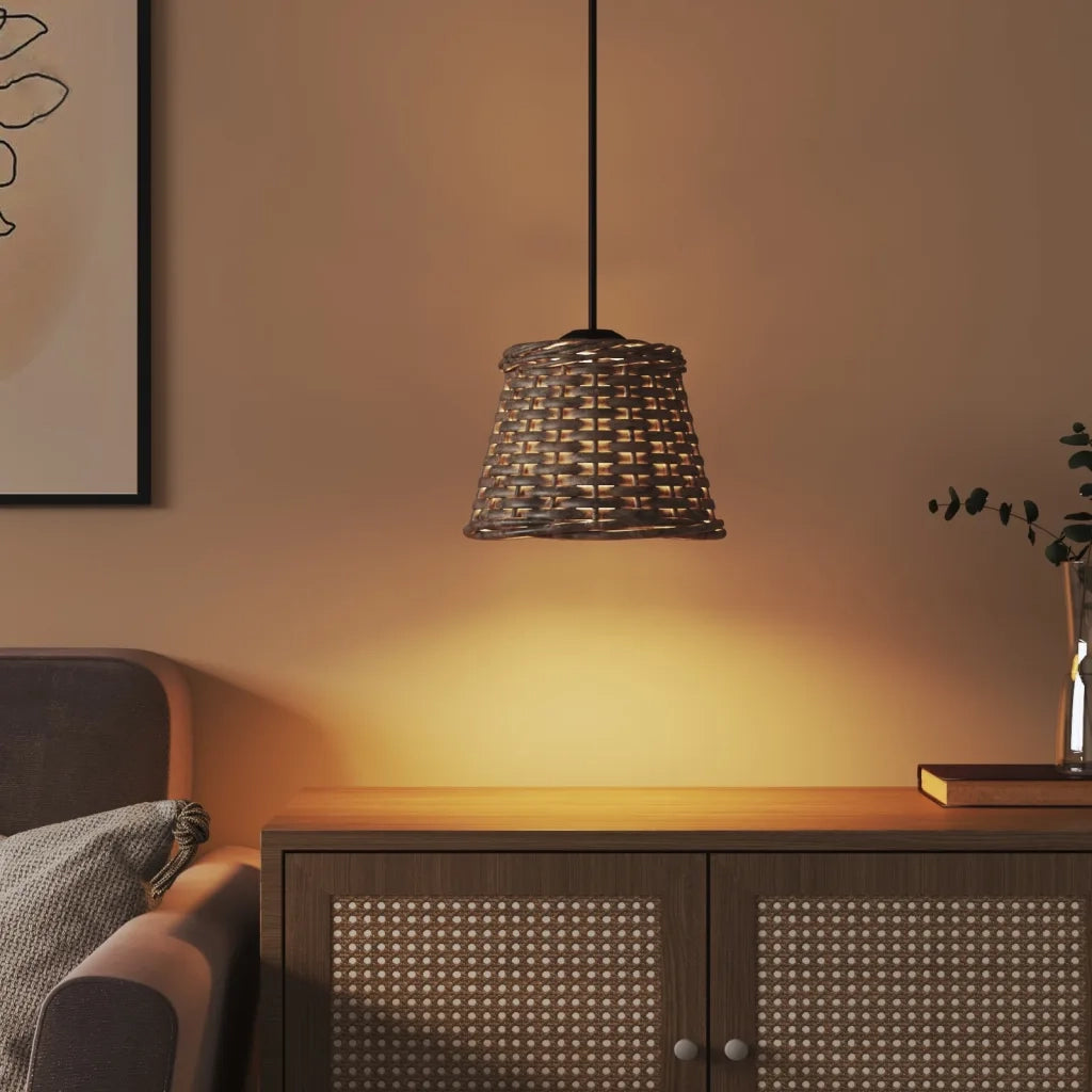 Paralume da Soffitto Marrone ?15x12 cm in Vimini CFW3717990