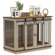 Gabbia per cani ¨C Minimal ¨C Marrone, 2 porte, design rustico