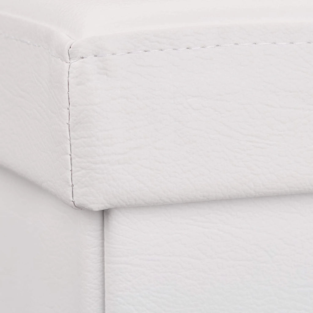 Pouf/sgabello pieghevole contenitore stabile materiale sintetico 38 cm bianco 13_0002806