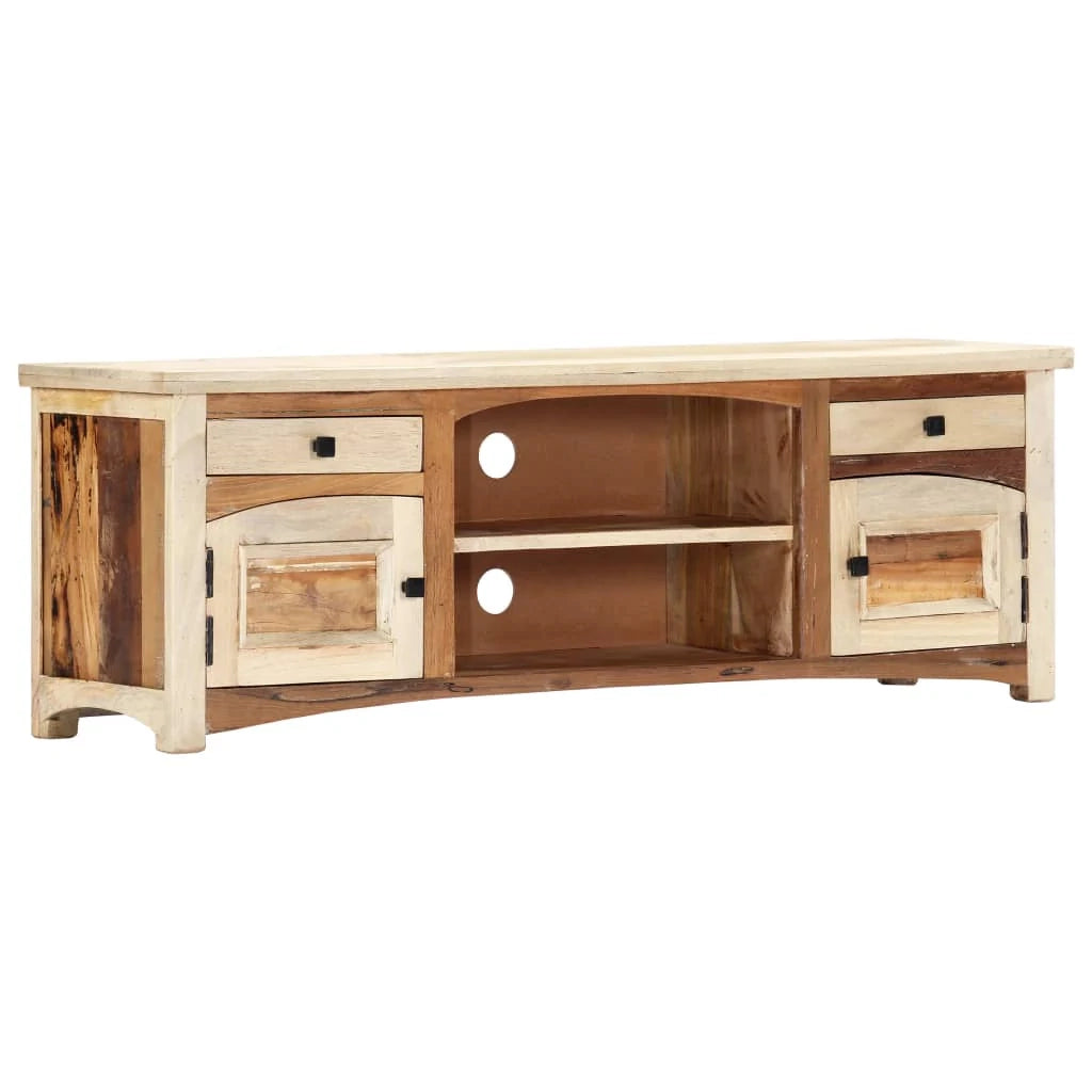 Mobile TV multimediale scaffale TV mobile TV sala da pranzo soggiorno camera da letto 120 x 30 x 40 cm legno massello di recupero marrone 02_0025823