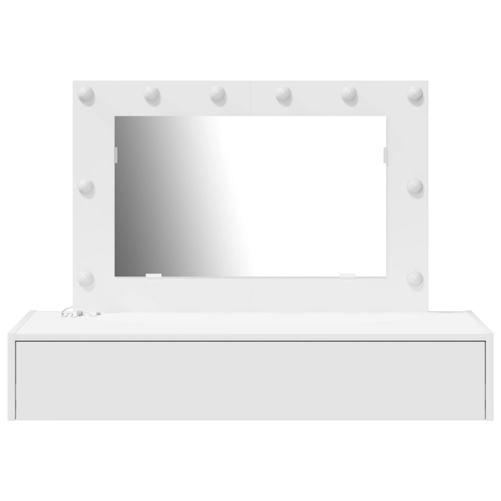 Toeletta a muro con luci LED bianche