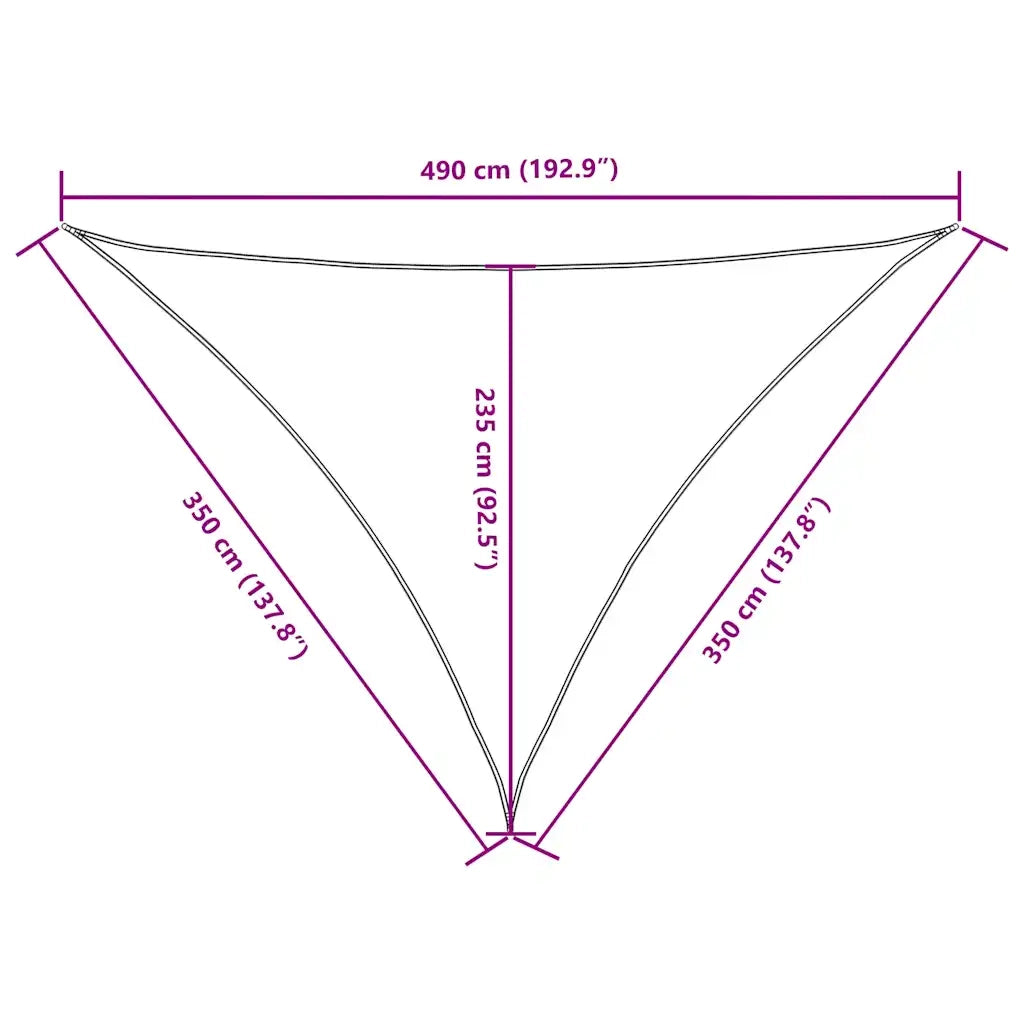 Parasole a Vela Oxford Triangolare 3,5x3,5x4,9 m Talpa 135450