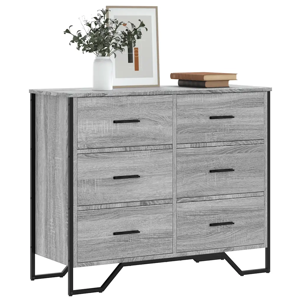 Cassettiera Grigio Sonoma 91x35,5x74,5 cm in Truciolato 3295305