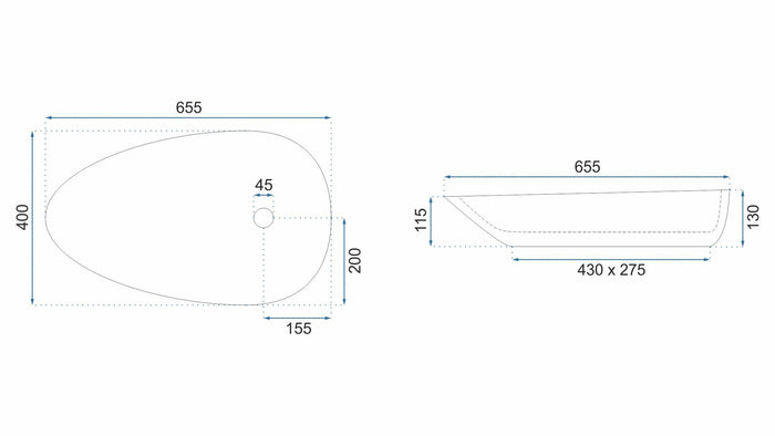 Lavabo Da Appoggio Rea Greta 65 Bianco Shiny