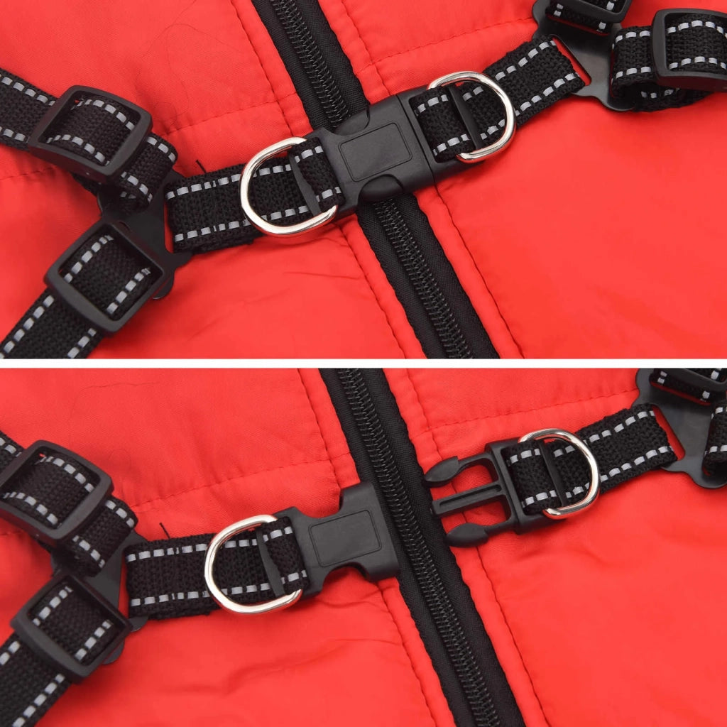 Cappotto per Cani Rosso L68 Pile e Poliestere CFW9342241