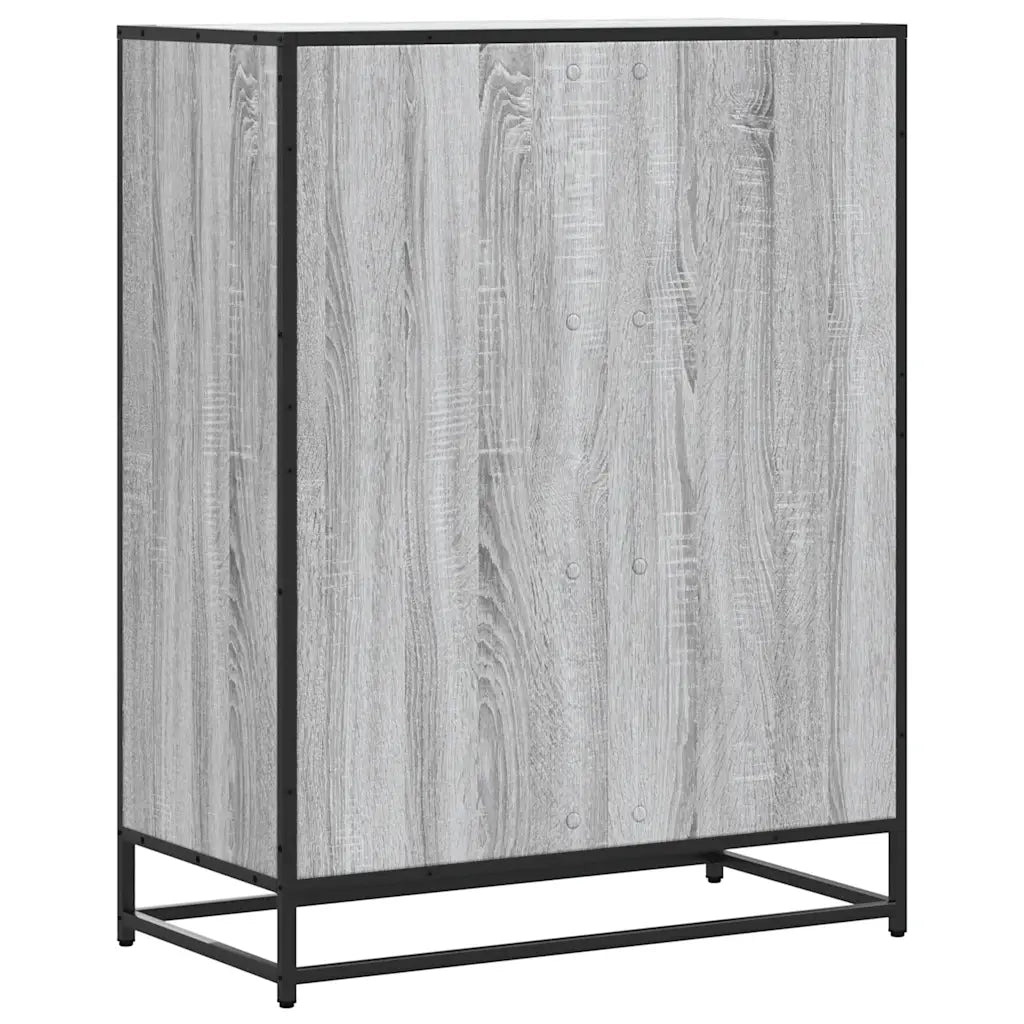 vidaXL Scarpiera Grigio Sonoma 75x38x97,5 cm Legno Multistrato Metallo