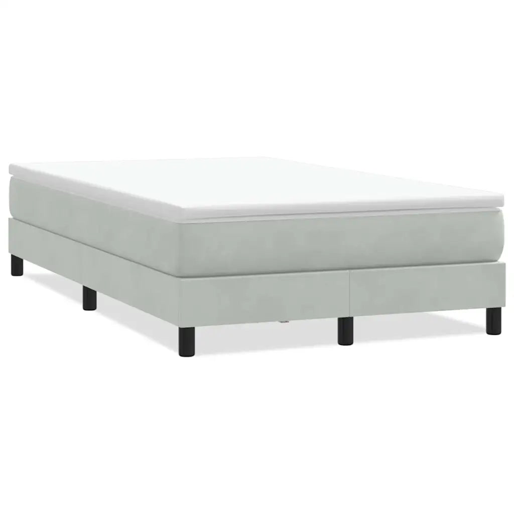 vidaXL Giroletto Molle senza Materasso Grigio Chiaro 120x210cm Velluto