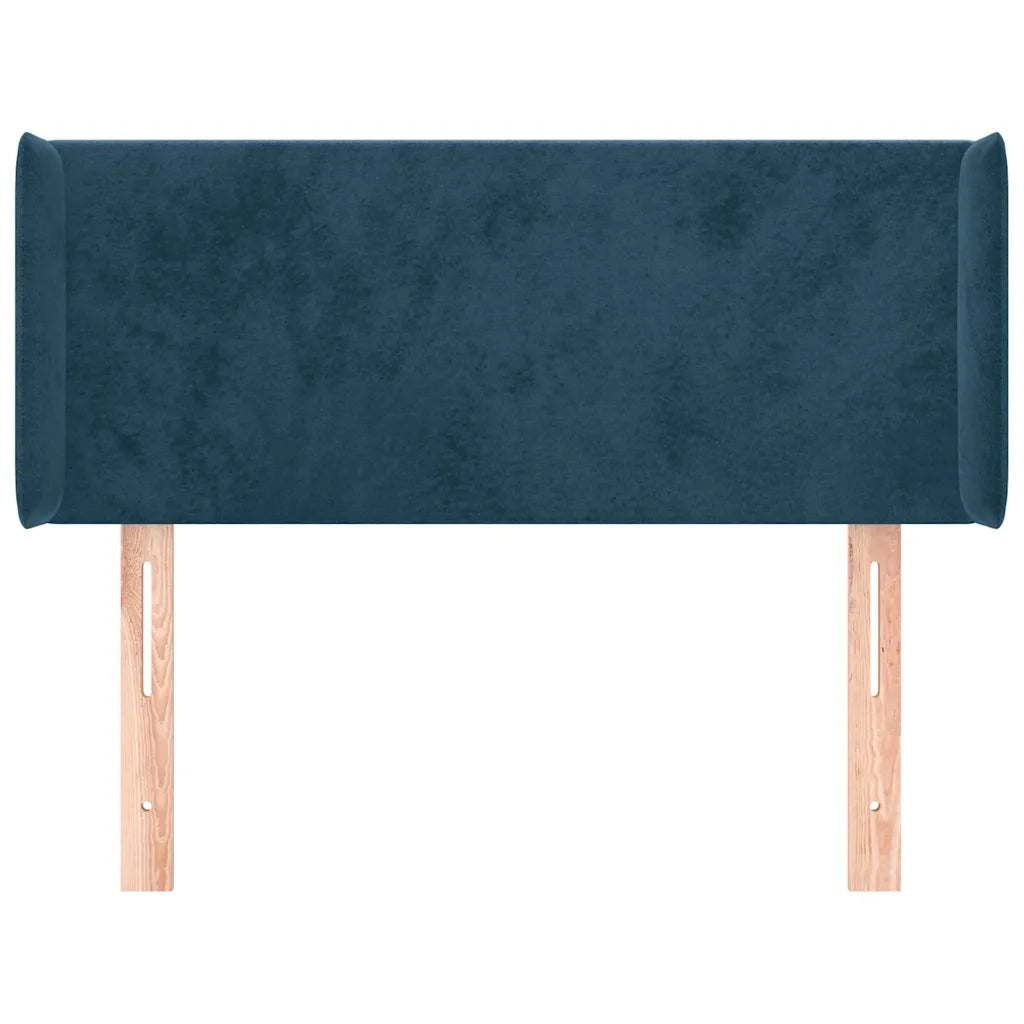 Testiera ad Orecchio Blu Scuro 83x16x78/88 cm in Velluto