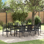 Set da Pranzo per Giardino 9 pcs Nero 3379169