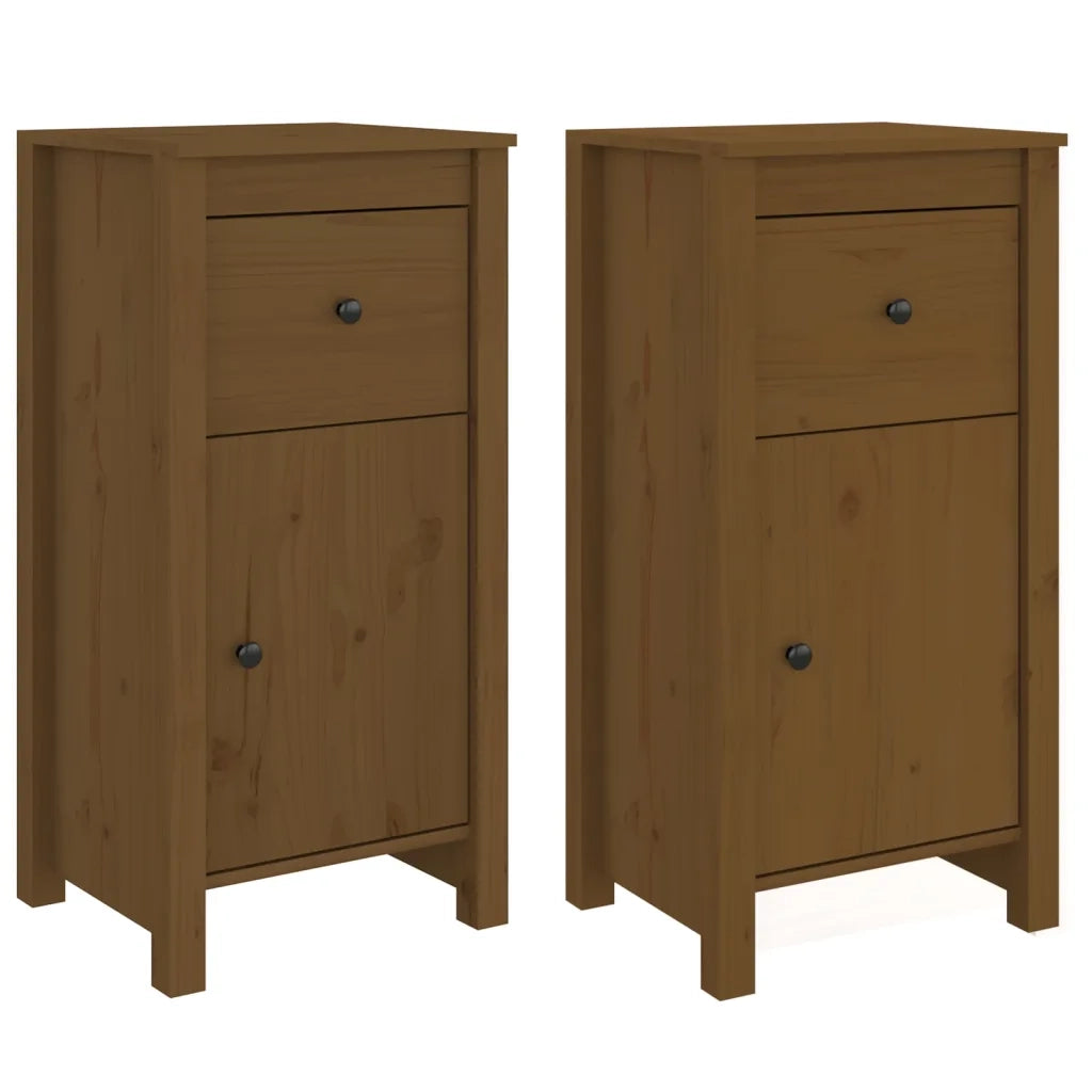 Credenze 2 pz Miele 40x35x80 cm in Legno Massello di Pino cod mxl 24998