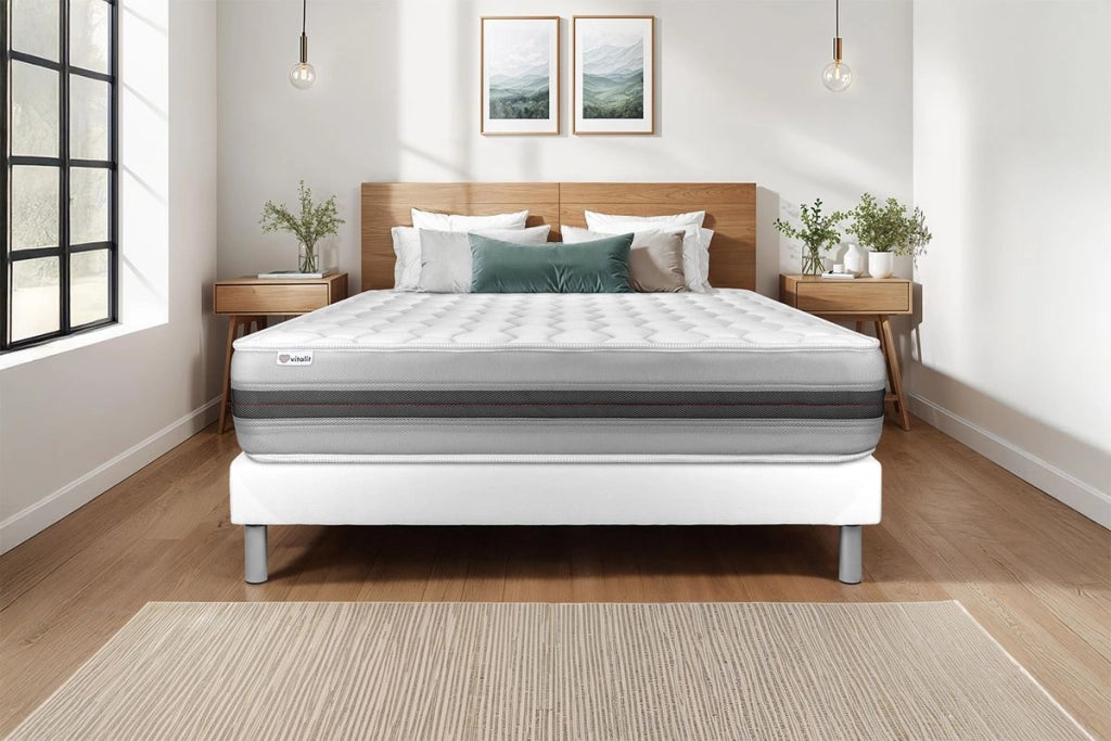 Letto con materasso VITAL SPRING RECOVER 135 x 190 cm Rete kit Bianco